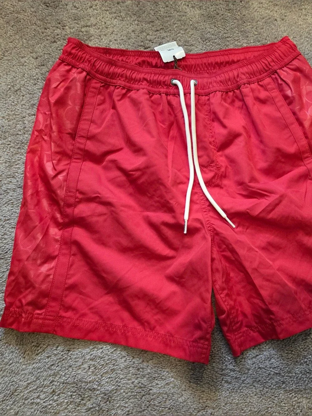 Coach Red Drawstring Athletic Shorts Mens Size Medium NWT Retail $189